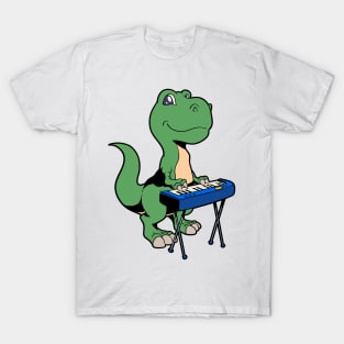 Comic TREX playing keyboard T-Shirt